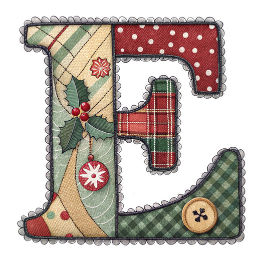 Christmas Patchwork Alphabet Fabric Panel 31