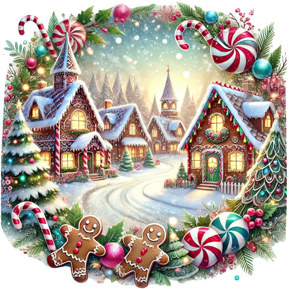 Christmas Villages Fabric Panel 50