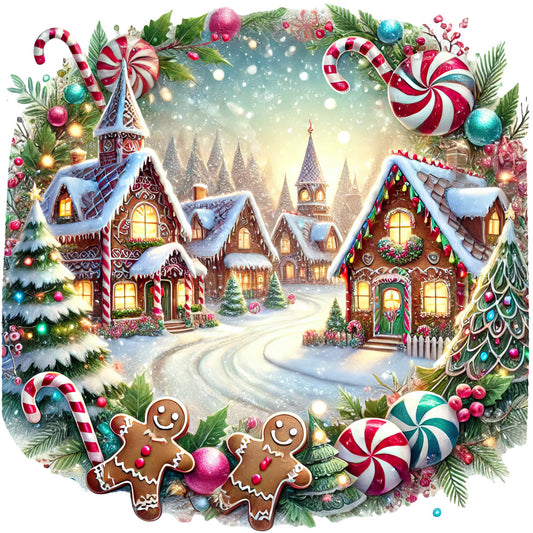 Christmas Villages Fabric Panel 50