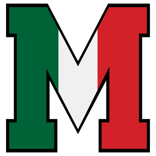 green, red, white, letter m, mexican flag colors, alphabet panel, fabric panel, quilting cotton, patriotic, national colors, block letters, serif font, craft fabric, sewing material, educational fabric, children's fabric, bright colors, primary colors, cotton fabric, quilting project