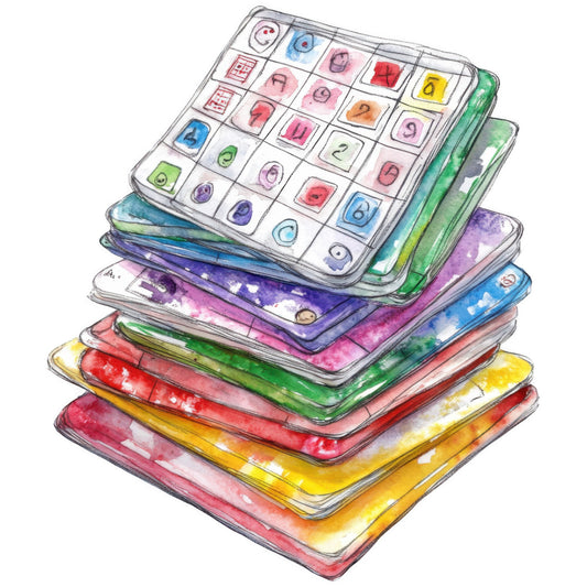 Watercolor Bingo Fabric Panel 8