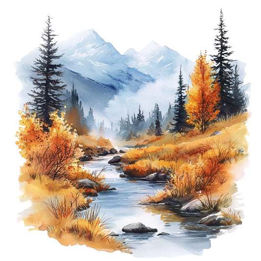 Autumn Landscape Fabric Panel 23