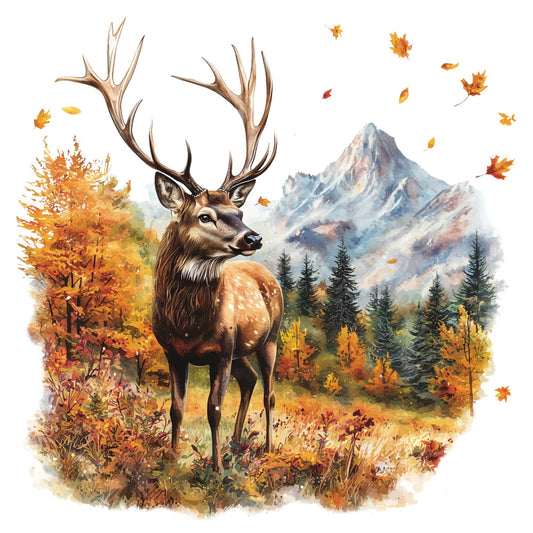 Deer in Nature Fabric Panel 29