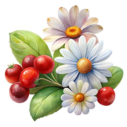 Watercolor Flower Bouquets Fabric Panel 8