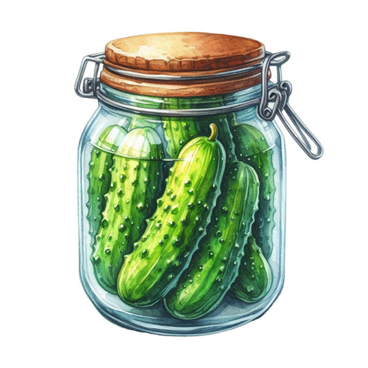 Pickle in a Glass Jar Fabric Panel 5
