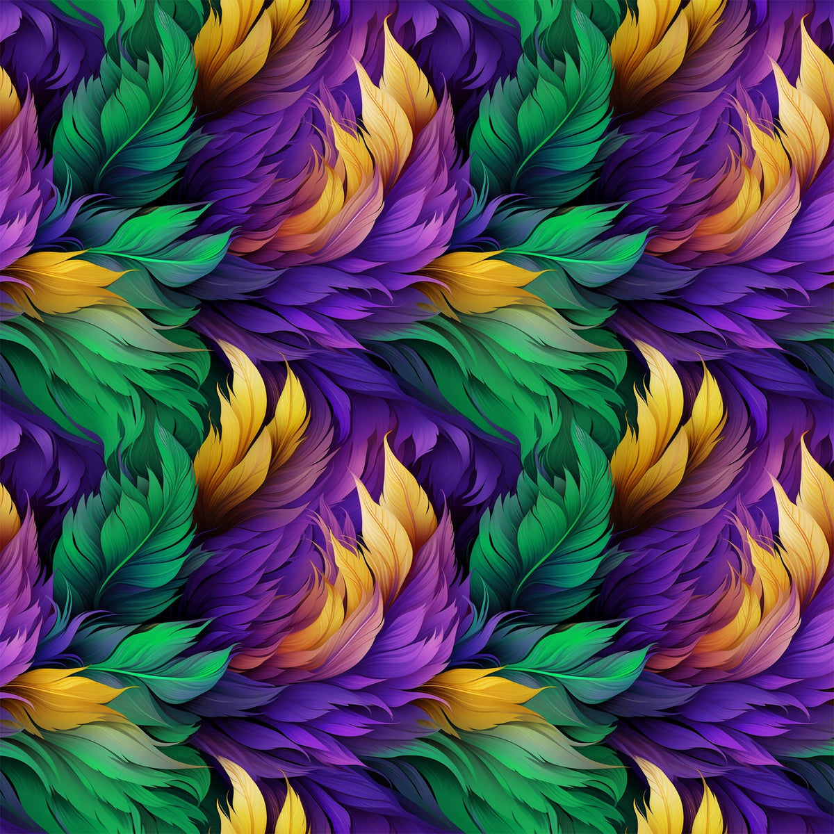 Carnival Plumes Pattern 2 Minky Fabric