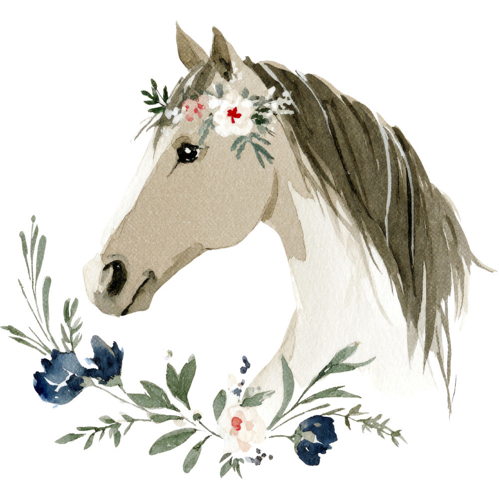 Watercolor Horses Fabric Panel 16