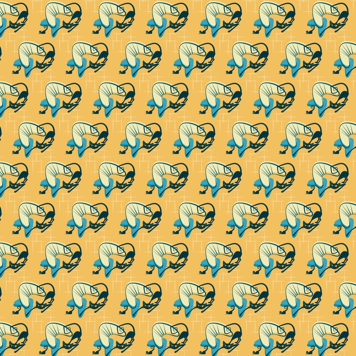 Atomic Kitty Pattern 7 Quilting Cotton Fabric