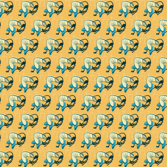 Atomic Kitty Pattern 7 Quilting Cotton Fabric