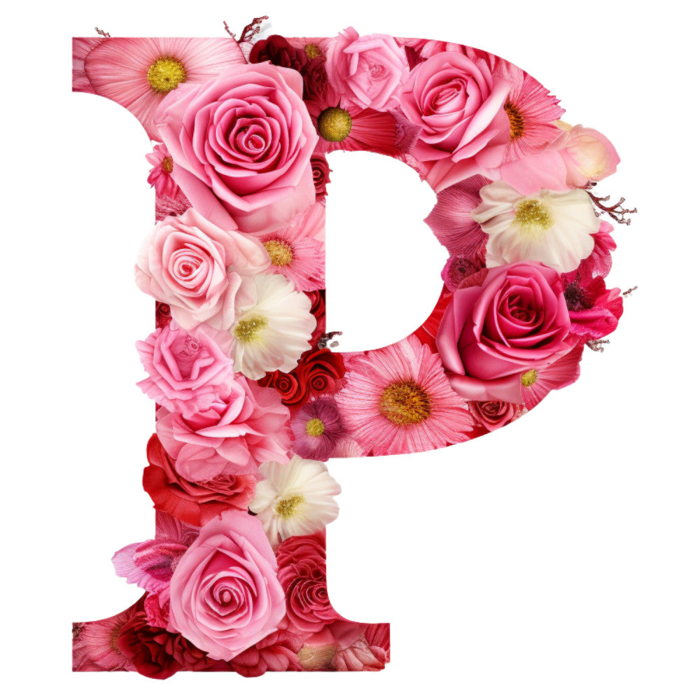 Rose Alphabet Fabric Panel 12