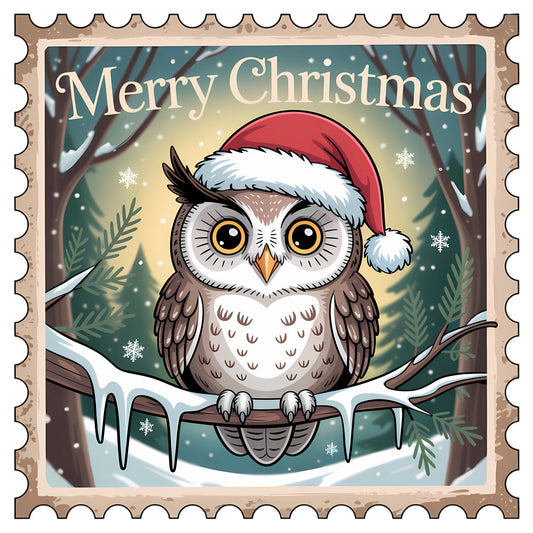 Vintage Christmas Stamps Fabric Panel 43