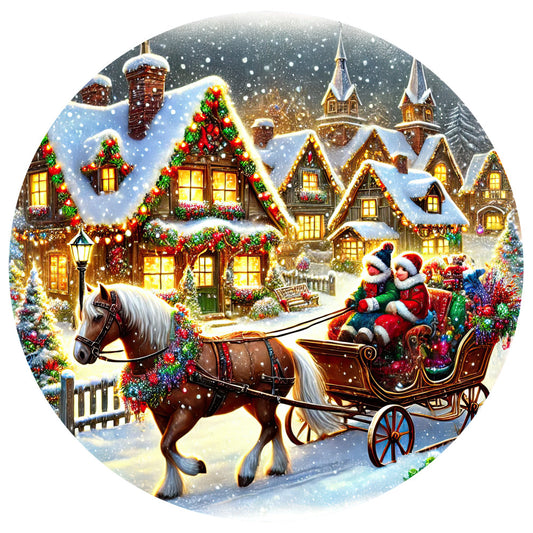 Christmas Villages Fabric Panel 72