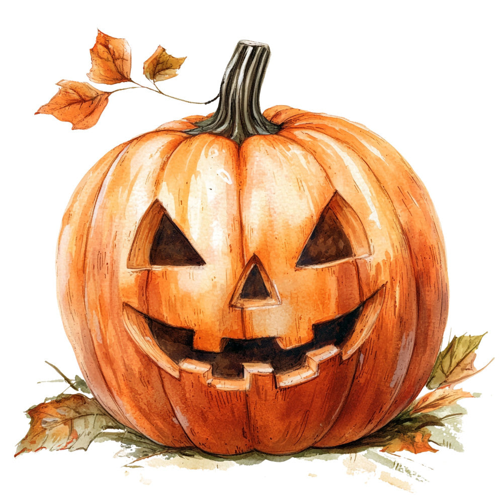 halloween, jack-o-lantern, pumpkin, orange, autumn, fall, seasonal, holiday, carved pumpkin, spooky, festive, whimsical, rustic, traditional, leaves, fall leaves, orange pumpkin, cream, tan, nature, harvest, decorative, children's, kids, autumn leaves, october, trick-or-treat, pumpkin patch, farmhouse