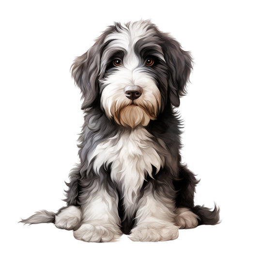 dog portrait, shih tzu, dog lover, pet fabric, animal portrait, black and white dog, fluffy dog, cute puppy, dog breed, realistic dog art, dog illustration, pet lover gift, animal fabric, whimsical dog, charming pet, friendly dog, dog face, portrait panel, pet themed, animals, nature inspired, realistic animal art, dog print, lovable pet, decorative dog, adorable animal, black white and tan, monochromatic with accent, traditional portrait style