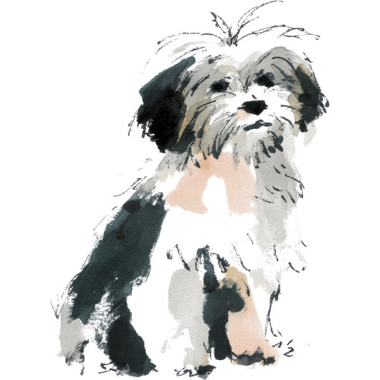 Handdrawn Doodle Dog Fabric Panel 27