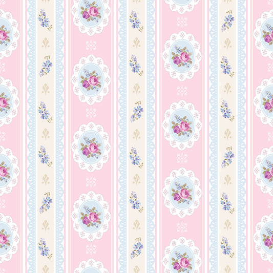 Pink Tea Party Pattern 12 Quilting Cotton Fabric