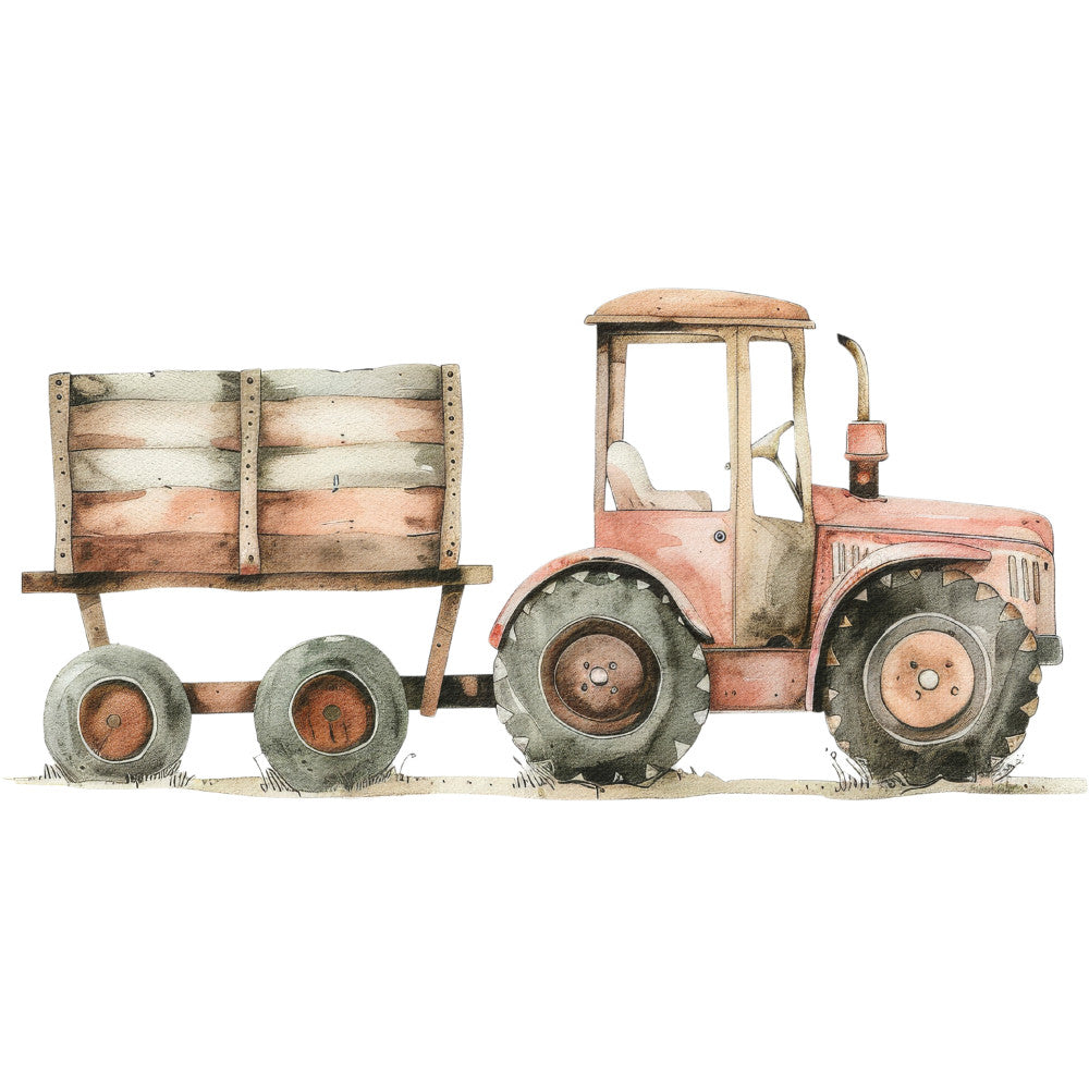 Watercolor Farm Fabric Panel 32