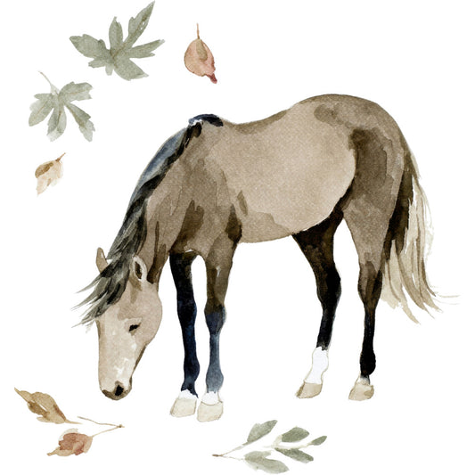 Watercolor Horses Fabric Panel 72