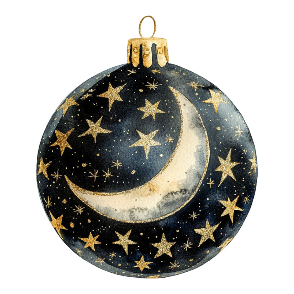 Watercolor Christmas Ornaments Fabric Panel 17