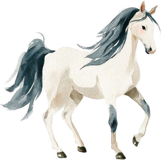 Watercolor Horses Fabric Panel 44