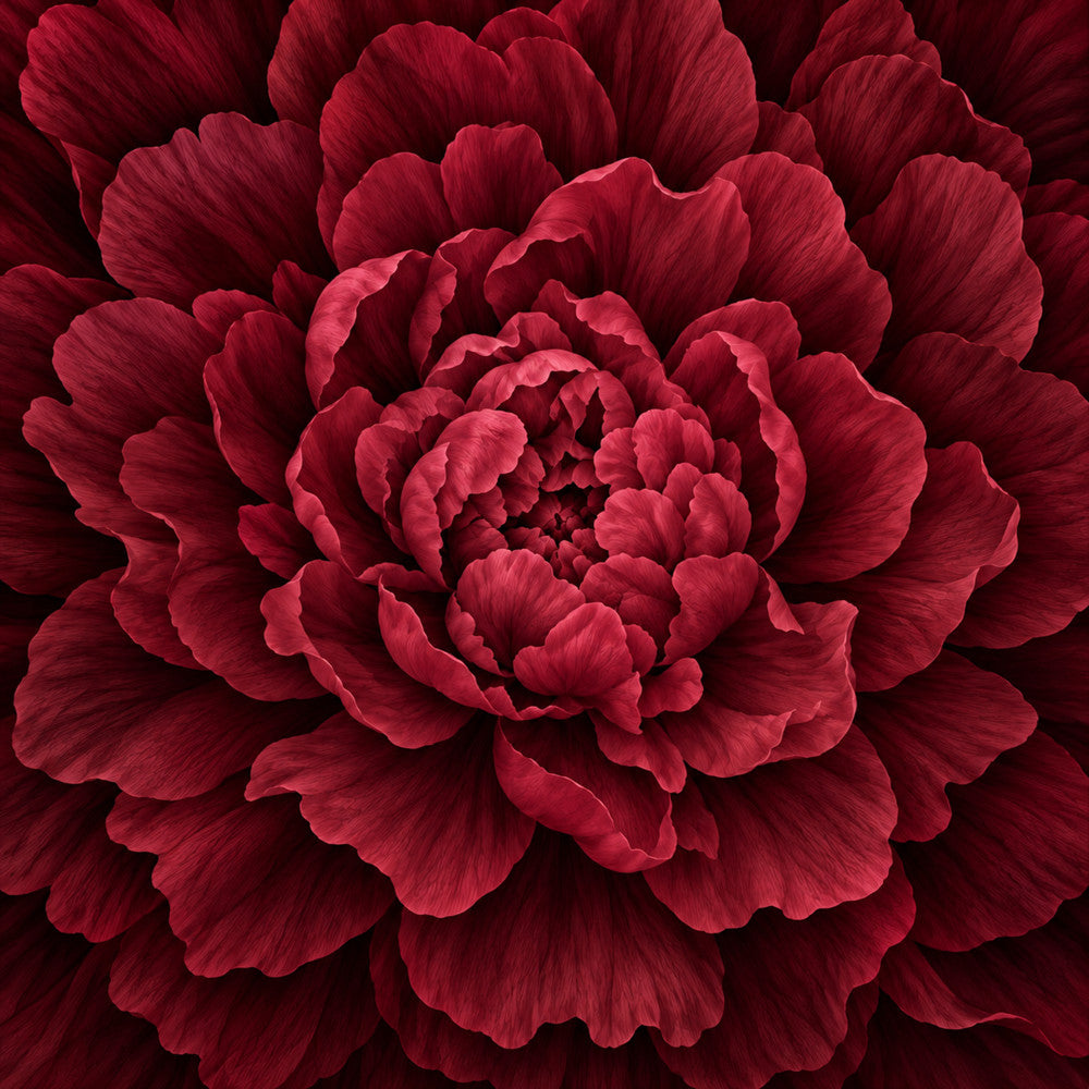 deep red, burgundy, crimson, wine red, dark red, ruby red, peony, peony flower, floral, flower, botanical, nature, elegant, romantic, traditional, luxurious, garden, full bloom, layered petals, close-up, detailed, intricate, wedding, Valentine's day, romance, classic, timeless, sophisticated