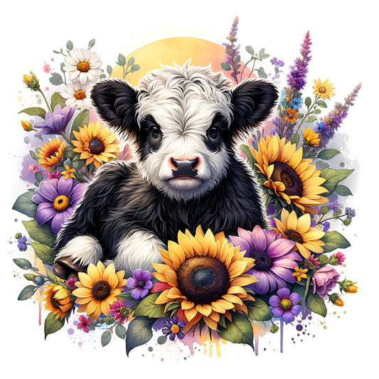 Fancy Highland Cows Fabric Panel 13