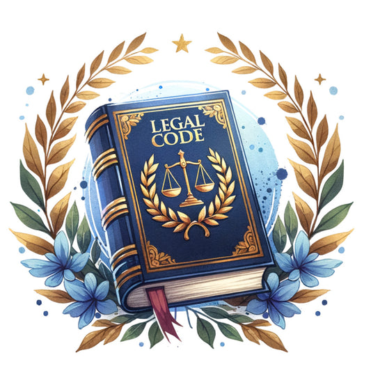 navy blue, gold, cream, light blue, forest green, scales of justice, laurel wreath, legal theme, law book, justice symbols, ornamental, elegant, traditional, formal, decorative, botanical, floral, stars, ribbons, professional, academic, educational, vintage, classic, ornate, embellished, institutional, authority, governance, achievement