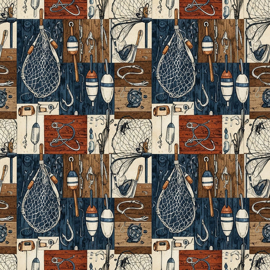 Angler's Vintage Almanac Pattern 11 Minky Fabric
