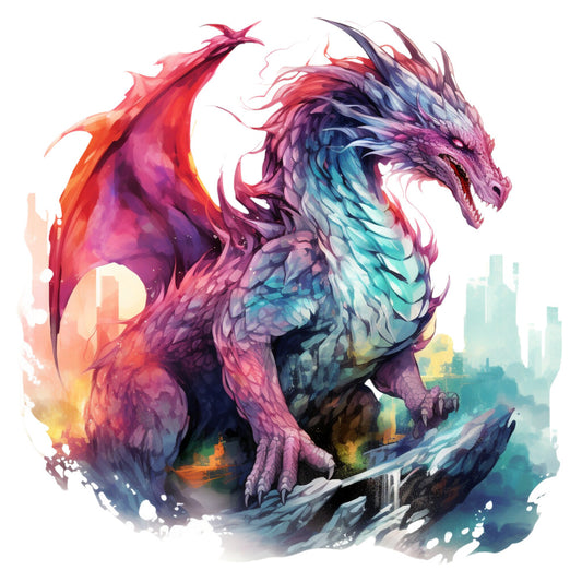 Elemental Dragons Fabric Panel 29