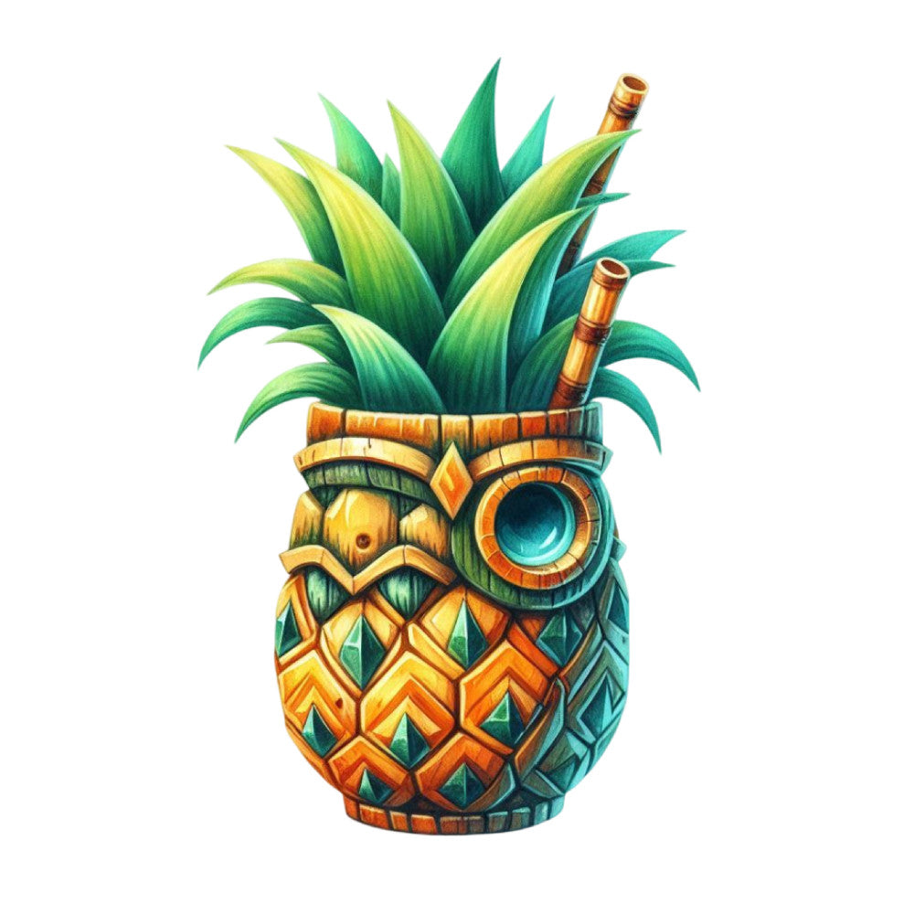 Tiki Cups Fabric Panel 10