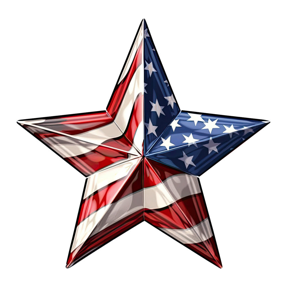 american flag, patriotic, stars, red white blue, navy blue, crimson red, cream, geometric, star pattern, three dimensional, 3d effect, dimensional star, independence day, fourth of july, memorial day, veteran, military, usa, national pride, bold, contemporary, modern, flag motif, symbolic, traditional american, holiday, summer, wall hanging, home decor, decorative panel