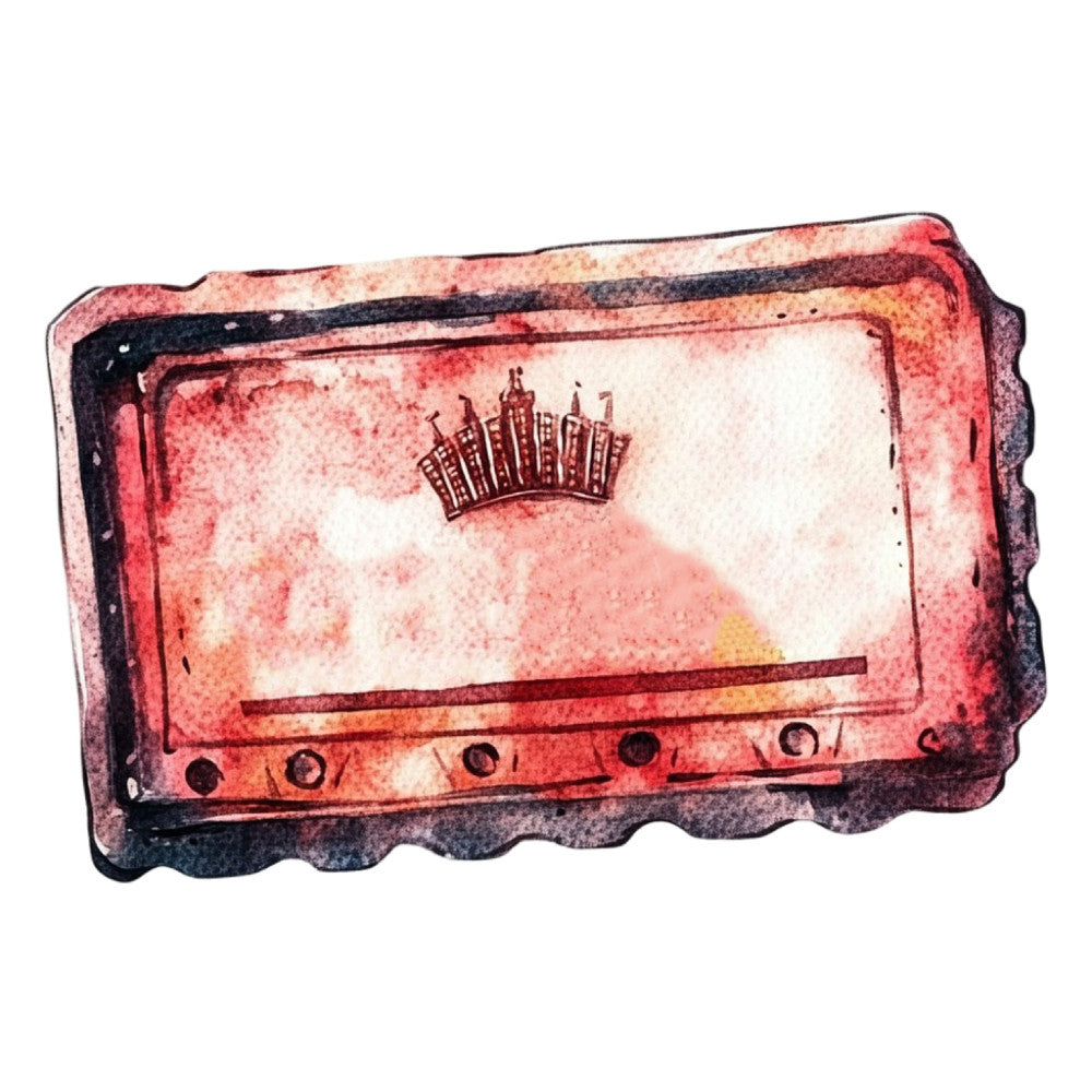 vintage, retro, coral pink, dusty rose, burnt orange, cream, aged, distressed, building silhouette, cityscape, crown, art deco, urban, nostalgic, antique, watercolor, hand-painted, textured, steampunk, industrial, architectural, worn, faded, rustic, eclectic, boho, whimsical, elegant, timeless