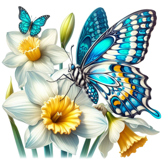 Spring Flowers and Butterflies Fabric Panel 46