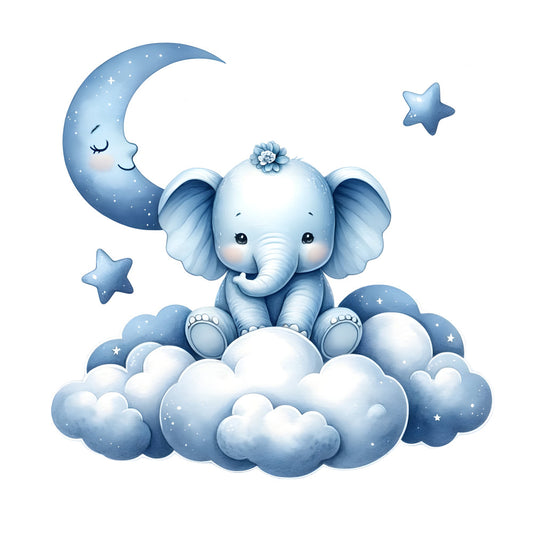 Baby Boy Elephant Fabric Panel 9