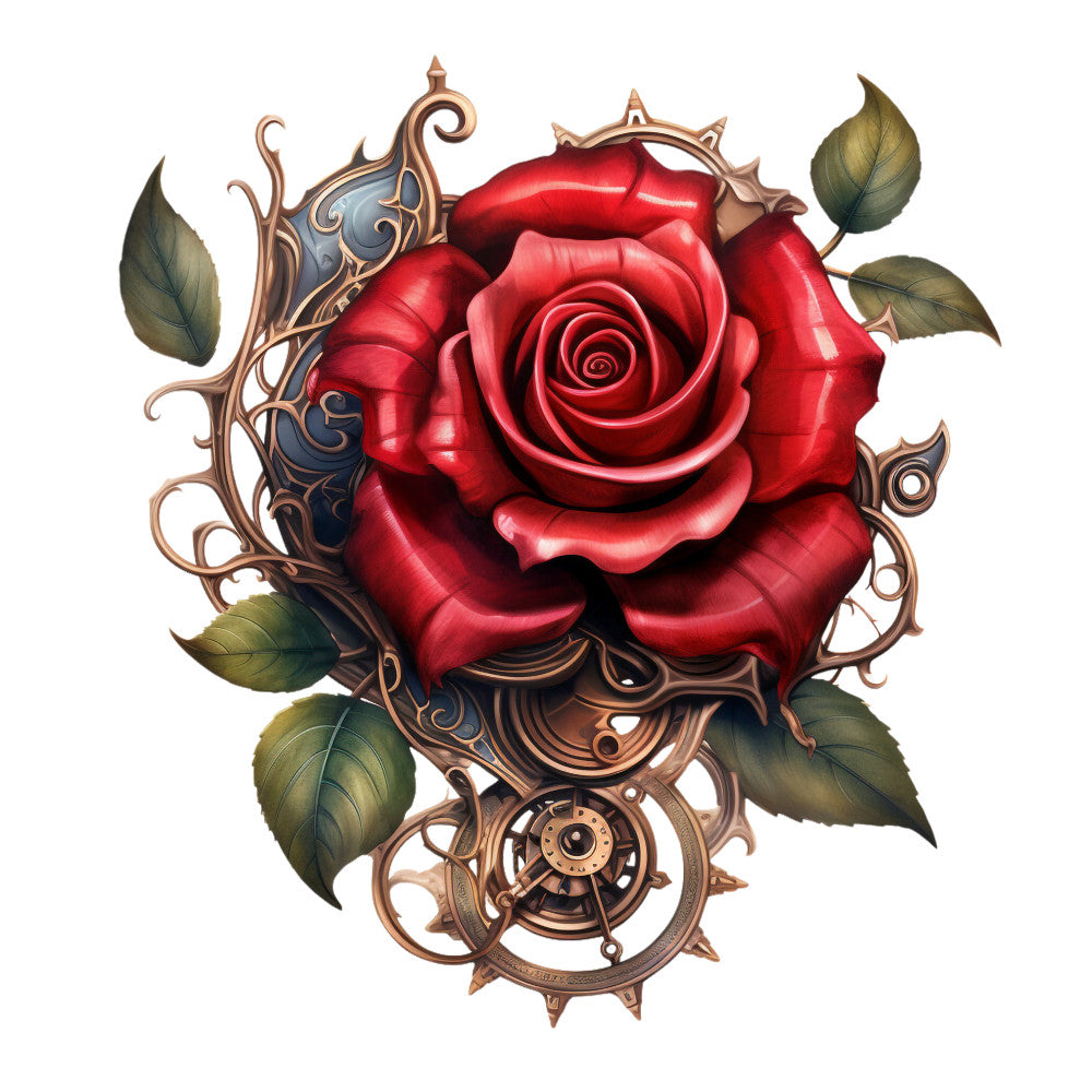 Floral Steampunk Fabric Panel 24