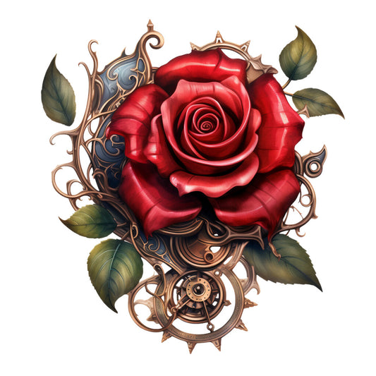 Floral Steampunk Fabric Panel 24