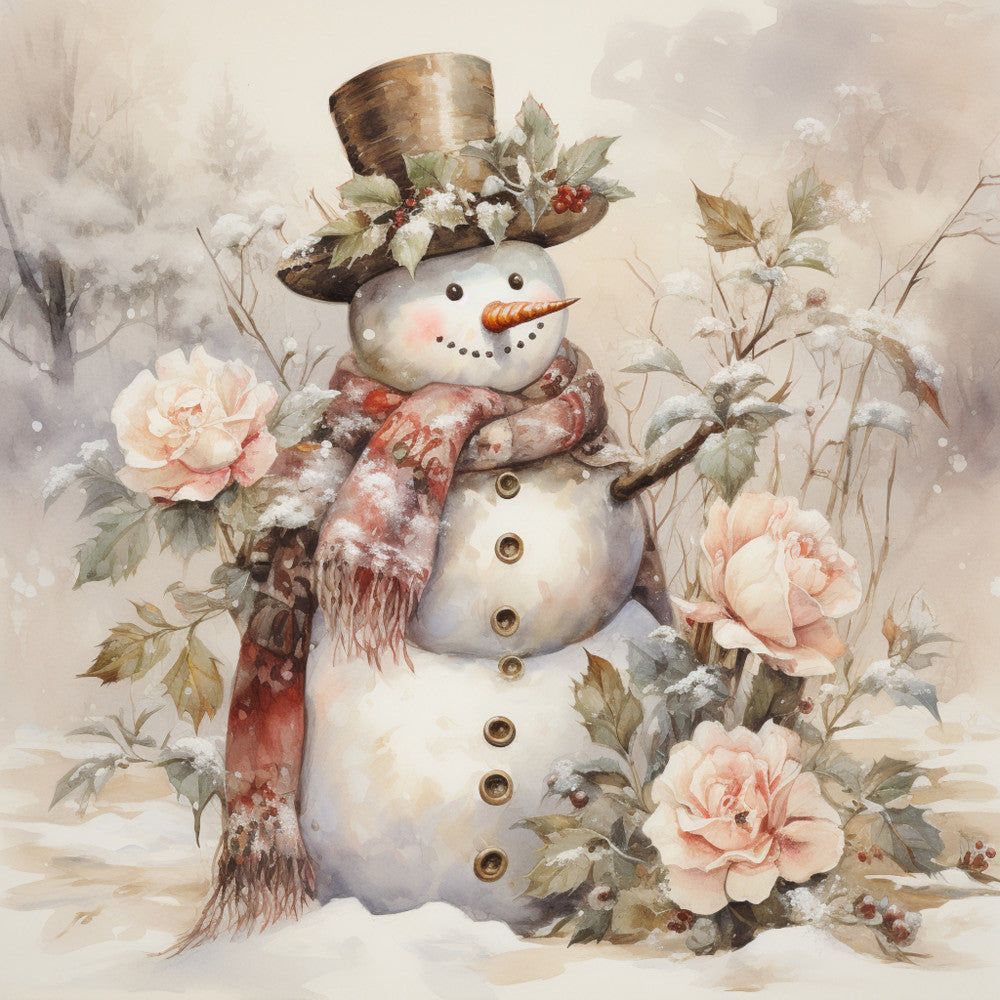 Classic Snowman Fabric Panel 36