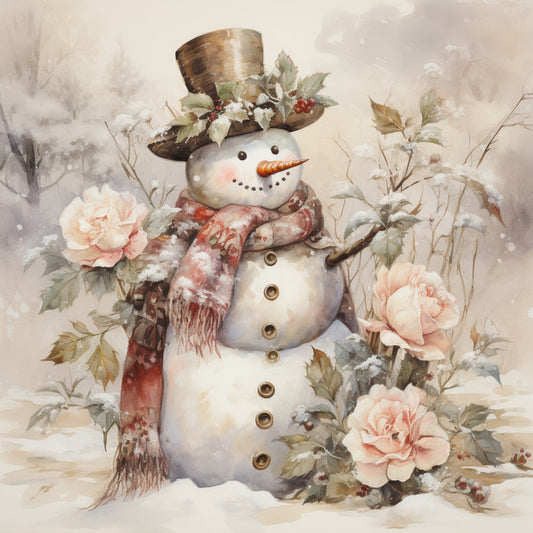 Classic Snowman Fabric Panel 36