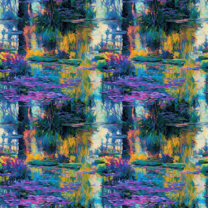 Impressionist Seaside Pattern 7 Minky Fabric