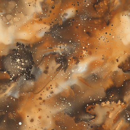 Brown Painted Galaxy Pattern 2 Quilting Cotton Fabric