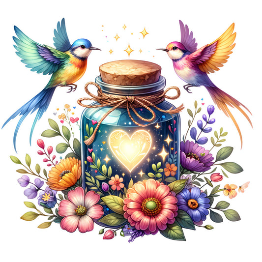 Magical Spring Jar Fabric Panel 1
