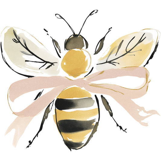 bee, honey bee, yellow and black, cream, beige, taupe, gold, charcoal, botanical, nature, insects, whimsical, modern, spring, summer, garden, bumblebee, striped abdomen, antennae, wings, delicate, artistic, watercolor style, decorative, nature-inspired, animal motifs, pollinator, cottage core, yellow stripes, black stripes