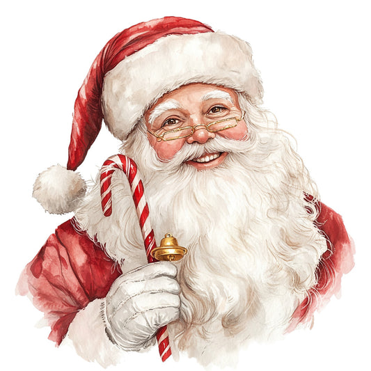 Watercolor Santa Claus Fabric Panel 12