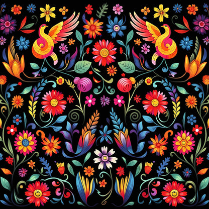 Mexican Floral Fiesta Pattern 3 Quilting Cotton Fabric