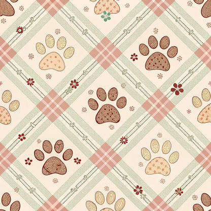 Dog Paws Pattern 15 Quilting Cotton Fabric