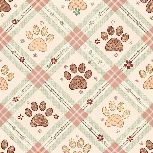Dog Paws Pattern 15 Quilting Cotton Fabric