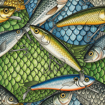 Angler's Vintage Almanac Pattern 10 Minky Fabric