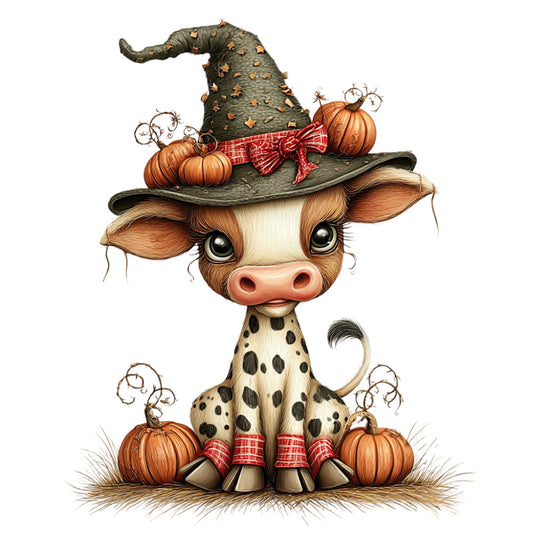 autumn, fall, harvest, pumpkins, cow, cattle, farm animals, farmhouse, whimsical, cute, charming, rust orange, burnt orange, cream, tan, beige, olive green, plaid, checkered, gingham, witch hat, scarecrow, seasonal, thanksgiving, rustic, folk art, country, pastoral, children's, animal motifs