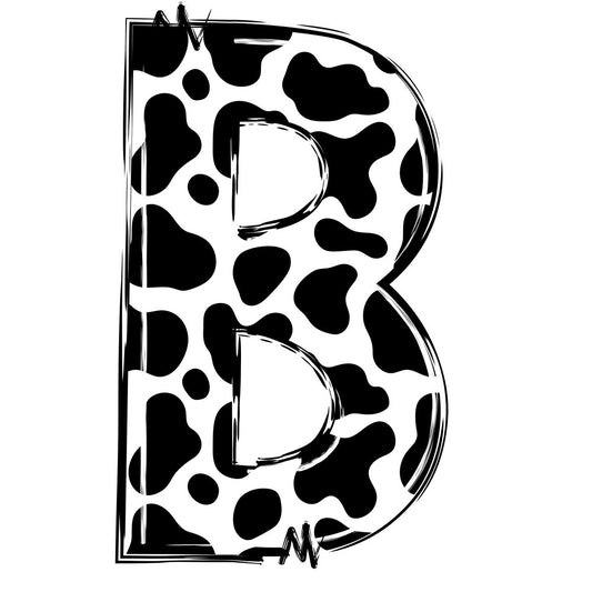 Cow Print Alphabet Fabric Panel 8