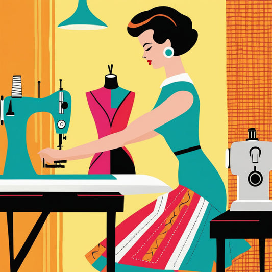 Retro Sewing Fabric Panel 5